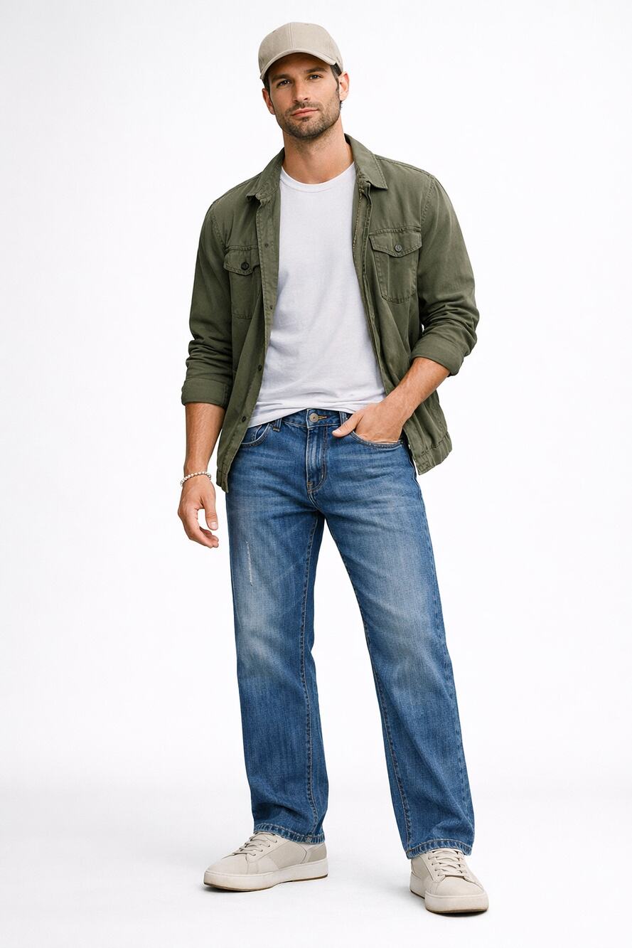 Lucky Brand 221 Original Straight Cut Jeans Mens 31x32 Vintage Wash 100% Cotton